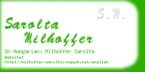 sarolta milhoffer business card